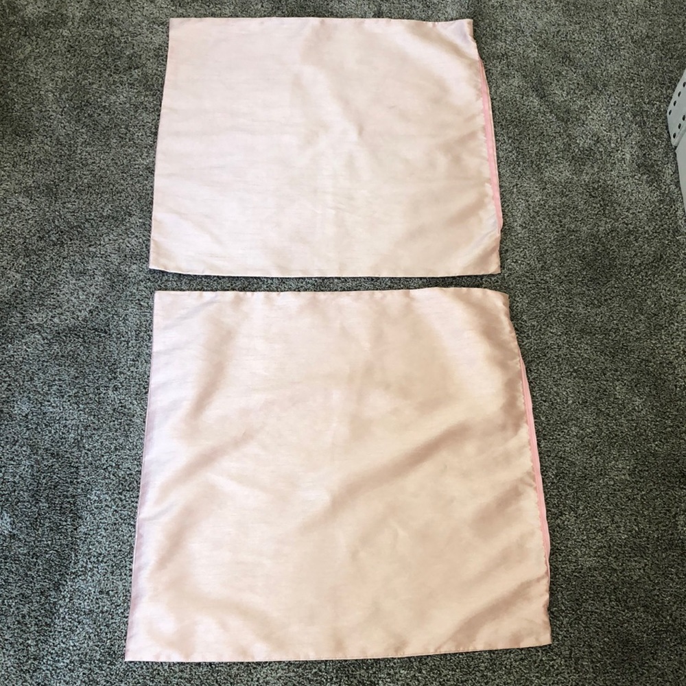 2 Blush Pink 26” Euro Sham Pillow Covers